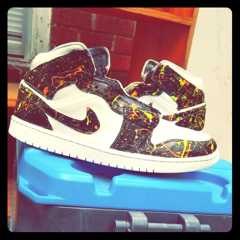 Custom Splatter Paint Air Jordan 1s